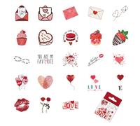 Cosmeria Juego de 46 pegatinas de amor, pegatinas estéticas para scrapbooking y diario de balas, San Valentín y amantes de bricolaje
