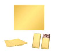 Cosmeria Paquete de papel de aluminio dorado de 19 x 16 cm, 200 unidades, embalaje de chocolate apto para alimentos, ideal para manualidades, decoración de fiestas y paquetes de regalo