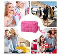 Cosmetic Bag | Mini Makeup Bag, Cosmetic Pouch - Quilted Travel Toiletry | For Wife Girlfriend Students Lipsticks Lotion Eyeshadow Concealer Dormitory Camping Dating