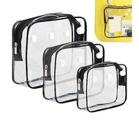 Cosmetic Bag, Transparent Bag, Waterproof Portable PVC with Zipper, 3pcs Pouch Large/Medium/Small, Stylish & Sturdy, Accessories Organizer for Toiletry, Vacation, Bathroom