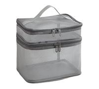 Cosmetic Bag, Travel Organizer, Mesh Caddy, Double Layer Storage, Quick Dry Nylon, Perfect for Toiletries, Shower Necessary, Makeup, and Daily Use at Home or on The Go 8.66x8.27x6.5 Inches