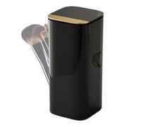 Cosmetic Brush - Motorized Lift Storage, Four-Compartment Makeup Organizer Including Durable Lid, Elegant Vanity Accessory Featuring Space-Saving Design, Professional & Home Makeup Tool Keeper