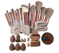 Cosmetic Brush Set, Makeup Brushes, Portable Beauty Kit with Soft and Gentle Bristles for Application, Travel, Daily Use, Outdoor Activities, Artist, 33-Piece Tools