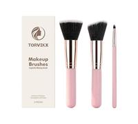Cosmetic Brushes - 3 Piece Soft Bristle Face Makeup | Travel Foundation Cosmetic Powder Brush | For Foundation Concealer Contour Bronzer Blush Powder Blending