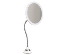 COSMETIC CLUB Espejo LED Flexible con Ventosa de Aumento Blanco | ABS, espejo LED, brazo flexible, ventosa de fijación, de aumento, maquillaje y cuidados, iluminación, compacto, blanco