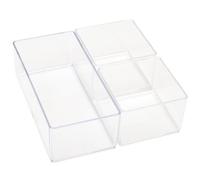 COSMETIC CLUB Organizador Cosmético Modular 3 Piezas Transparente 15 cm | Plástico, organizador cosmético, modular de 3 piezas, almacenaje de maquillaje, elegante, apilable, transparente, 15 cm