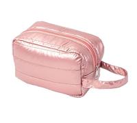 Cosmetic Makeup Skincare Wash Bag Simple Style Cute Design Make Up Organizer Prefect Gift For Mother Girlfriend(Bright Pink,S)