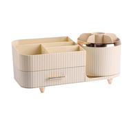 Cosmetic Organizer - Rotating Desktop Storage Box, Elegant Makeup Storage Rack with Multiple Drawers and Compartments Stylish Design for Brushes Eyeliner Lipstick Lotion Nail, Ideal for Vanity