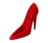 Cosmetic Organizer Stand - Heel Shape Brush Rack, Vanity Storage with Arranging, Decorative Printed, Beauty Holder, Desk Decor for Keeping Makeup Items Neat and Accessible in Personal Grooming Spaces