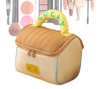 Cosmetic Organizer, Travel Makeup Bag, House-Shaped Handbag 7.09x7.09x5.91 Inches, Lightweight Storage Pouch, Toiletry Holder, Pink, Home and Business Trips, Compact and Portable