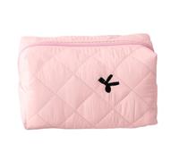 Cosmetic Pouch - Cute Beauty Case Kit, Personal Hygiene Holder, Soft Quilted Fabric Construction, Handheld Grooming Supply Carrier, Personal Care Container for Everyday Use