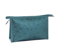Cosmetic Storage Bag, Wide-Open Makeup Organizer, Waterproof Pu Leather Design, Detachable Carry Handle, Compact Size, Perfect for Travel and Daily Use,10.83x3.15x7.09in, Verde oscuro, Fare
