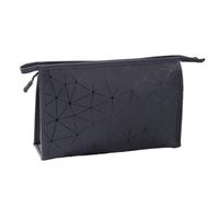 Cosmetic Storage Bag, Wide-Open Makeup Organizer, Waterproof PU Leather Design, Detachable Carry Handle, Compact Size, Perfect for Travel and Daily Use,10.83x3.15x7.09in, Negro, riferimento