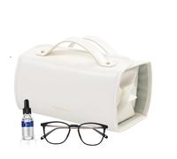 Cosmetic Travel Bag with Removable Compartments | PU Leather Makeup Brush Holder & Toiletry Organizer | Clear Multi-Compartment Travel Bag for Lipstick, Lip Gloss & Cosmetics