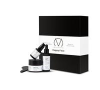 CÓSMETICA VITAL COFRE HAPPY FACE. El pack incluye 3 productos esenciales: contorno, sérum y crema facial. Además, de regalo, un gua sha para un ritual de cuidado completo. Para todo tipo de pieles.