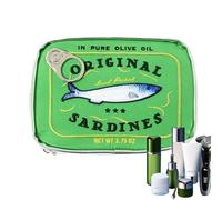 Cosmetics Bag - Funny Canned Sardine Pouch, Aesthetic Travel Organizer Bag | Large Capacity Storage For Skincare Eye Shadow Shampoo Toiletries Unique Fish Design Makeup Case Girl Student Gift