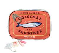 Cosmetics Bag | Toiletry Travel Pouch Cosmetics Organizer Bag | Funny Canned Sardine Design Aesthestic Storage Bags For Skincare, Eye Shadow, Shampoo