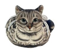 Cosmetics Pocket Cat Forma con cinta adhesiva - Bolsa del organizador de maquillaje | Organizador divertido de Sorty For Sports Holiday Camping Holidays, 17.7 x 17.7 cm/6.97x6.97 pulgadas Cat -Up Pock