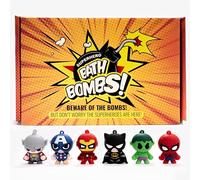 COSMETICS STORIES Bombas de baño de superhéroes para niños con sorpresa en el interior, orgánicas, suaves y sin desorden para un divertido tiempo de baño, colores vivos y sabores increíbles, un gran