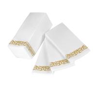 COSMEVIVI 100 Unidades Servilletas de Papel Doradas para Cena de 40x30 Cm, Gruesas y Plegadas, Ideales para Hoteles y Fiestas Elegantes, Mantienen el Área Limpia y Sofisticada