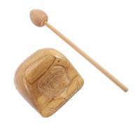 COSMEVIVI 1juego Instrumento Musical De Percusión Budista De Madera Palillo Knocker De Madera Doble Anillo Para Aficionados La Música