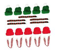 COSMEVIVI 20piezas Sombreros y Bufandas De Navidad Accesorios Decorativos para Copas Botellas y Muñecos y Decoración Navideña