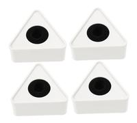 COSMEVIVI 4 Banderas Triangulares Para Micrófono Abs Blancas Estación De Bandera Para Micrófono De Entrevista Soporte Triangular Logotipo Kit De 4 Piezas Para Eventos y Reportajes
