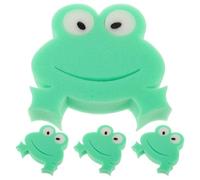 COSMEVIVI 4 esponjas de baño para recién nacidos: esponjas de baño suaves y naturales con formas lindas y animales para la bañera de bebés y niños pequeños, color verde claro.