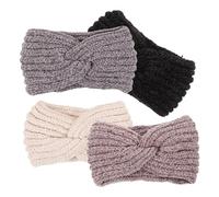 COSMEVIVI 4piezas Diademas De Lana Tejida Mano Para Mujer Protección De Oídos Accesorios De Invierno Diseño Elegante Para Esquí y Actividades Al Aire