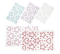 COSMEVIVI 5 Hojas Pegatinas de Gemas Autoadhesivas Forma de Corazón y Pentágono para Maquillaje Facial, Acrílico Fácil de Usar para Fiesta de San Valentín