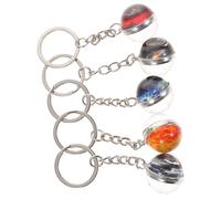 COSMEVIVI 5 Llaveros De Planetas, Llaveros Luminosos De Globo Terráqueo, Llaveros Decorativos, Dijes De Globo Terráqueo, Llaveros De Bola, Llaveros Geniales, Llaveros Con Cuentas.