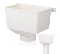 COSMEVIVI Accesorio de Canalón de Pvc para Lluvia Tejado, Desviador de Agua de Lluvia en Plástico Blanco Alta Resistencia y Protección Fundación del Hogar