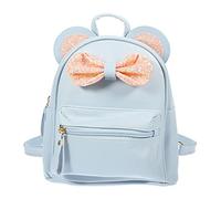 COSMEVIVI Bonita Mini Mochila con Estampado De Bolso Escolar Convertible para Adolescentes Diseño De Lazo 3D De Poliéster Y PU
