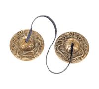 COSMEVIVI Campana De Platillo De Meditación De Cobre Puro Pequeña, Diseño Doble Dragón, Instrumento De Percusión Religioso Adecuado Para Yoga y Mindfulness, Compacto y Ligero Para Facilitar Su Uso