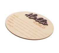 COSMEVIVI Cartel Redondo de Madera para Anuncio de Nacimiento Señal Personalizable con Nombre y Datos Accesorio Decorativo para Fotografía y Fiesta Primer Cumpleaños Regalo para Recién
