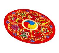 COSMEVIVI Cojín Para Cuenco Tibetano Budista Pequeño De 13 Cm, Tapete Bordado Rojo Soporte Antideslizante Para Cuencos Sonoros Oración, Almohadilla Decorativa Para Meditación y Yoga