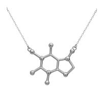 COSMEVIVI Collar De Cafeína Para Mujer Collar De Moléculas De Cafeína Dijes Joyería Moderna Para Amantes Química Obsequio Para Ocasiones Especiales