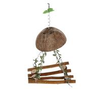 COSMEVIVI Columpio Colgante para Pájaros De Madera Natural Juguete Resistente para Jaula De Aves para Periquitos y Entretenimiento y Diversión El