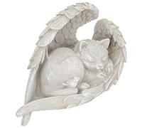 COSMEVIVI Estatua De Gato Conmemorativa De Piedra Memorial De Mascota para Jardín Decoración De Estatua De Gato Angelical para Recordar Tu Peludo