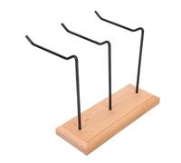 COSMEVIVI Expositor de Joyas de Madera Maciza para Escritorio Soporte Negro Tres Organizador para Pulseras Llaves y Pendientes Diseño Abierto para Hogar y Tienda