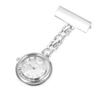 COSMEVIVI Reloj De Bolsillo De Enfermera para Mujer Clip, Diseño Plateado, Resistente y Práctico, Acero Inoxidable, Uso Médico Profesional y Hospitalario, Elegante y Funcional