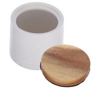 COSMEVIVI Urna Conmemorativa De Cerámica para Mascotas con Tapa De Madera Recipiente para Cenizas Dientes y Pelo De Perros y Gatos Jarro Pequeño para Hogar o Jardín