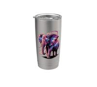 Cosmic Abstract Art Elefante Galaxy Elefantes Vaso térmico de acero inoxidable de doble pared