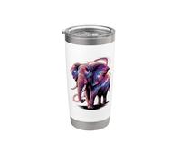 Cosmic Abstract Art Elefante Galaxy Elefantes Vaso térmico de acero inoxidable de doble pared