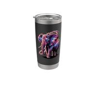 Cosmic Abstract Art Elefante Galaxy Elefantes Vaso térmico de acero inoxidable de doble pared