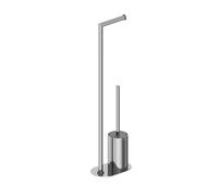 COSMIC Architect SP Base Portarrollos con Escobillero Integrado para Baño de Diseño Minimalista. Soporte de Pie para Papel Higiénico con Escobilla de Baño de Acero Inoxidable de Color Cromo