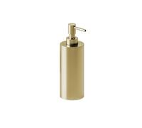 Cosmic Architect SP Dispensador de Jabón para Baño de Diseño Elegante y Circular. Dosificador de Encimera para Aseo y Cocina de Metal. Accesorio Recargable de 240 Ml en Color Oro Cepillado