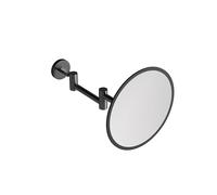 Cosmic Architect SP Espejo de Aumento de Pared con Soporte Articulado de Diseño Circular y Minimalista. Espejo de Baño para Maquillaje con Luna de 5X de Color Negro Cepillado