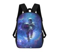 Cosmic Astronaut Floating with Planet Mochilas Impresas En 3D Para Niños 17inch Mochilas De Moda Informales Para El Día A Día, Bolsas De Viaje, Mochilas Informales Para Exteriores Para Niños Y Niñas