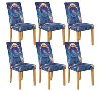Cosmic Astronaut - Fundas para sillas de comedor, protectores de asiento elásticos y lavables de elastano, fundas decorativas para cocina y comedor, 6 unidades